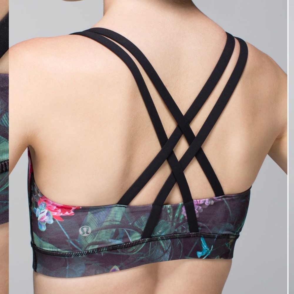 Lululemon Energy Bra Curious Jungle Multi Black size 10